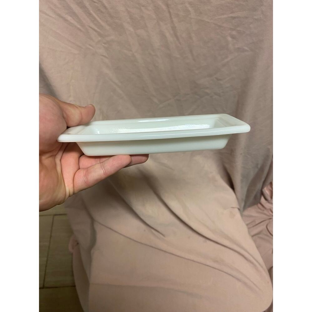 Vintage Pyrex 722-B Milk Glass Butter Dish Base Only USA 7"x3.5"